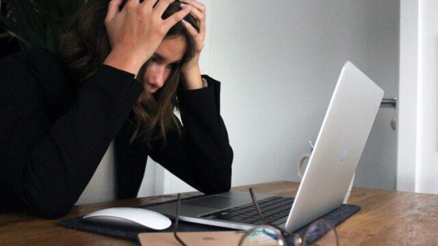 stressed student at university