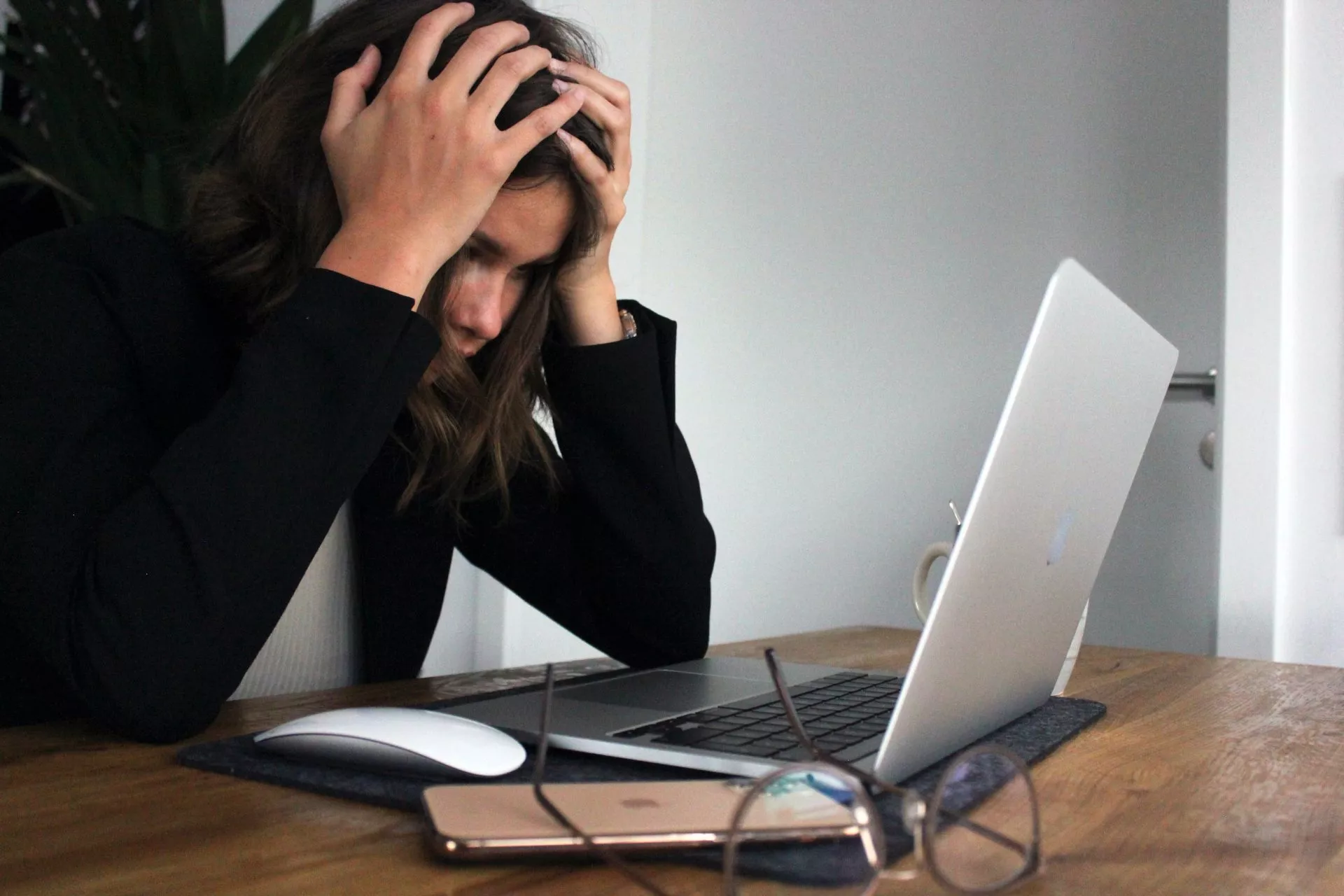 stressed student at university