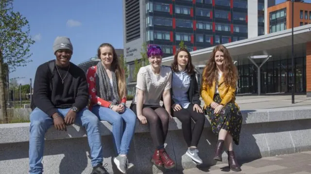 students on campus