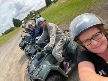 Staff on quad bikes